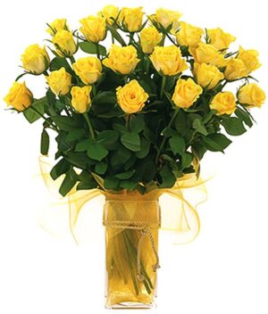 Roses in a Glass Vase